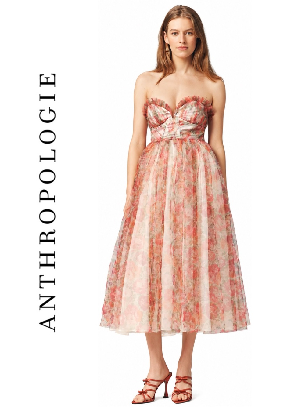 Anthropologie BHLDN Audrey Tulle Strapless Fit-and-Flare Maxi Dress